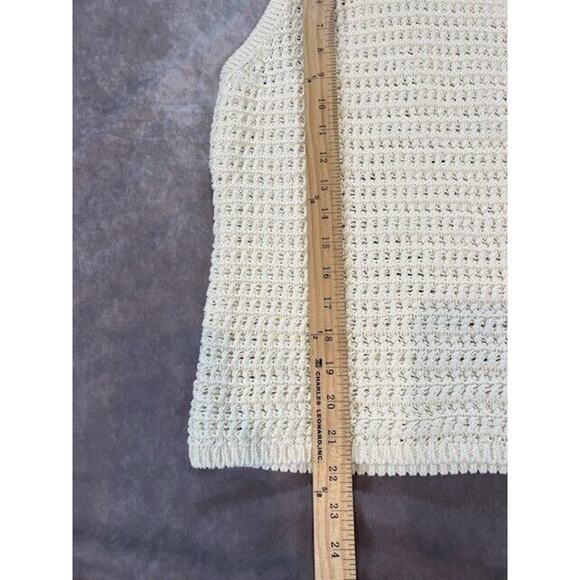 Madewell Womens Sweater Tank Crochet-Knit Crewneck Sleeveless Ivory Medium NEW - Picture 8 of 8